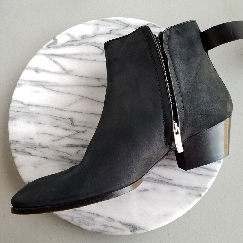 Barbara Bui Black Suede Booties Rhinestone Strap US Size 11 Ankle Boots Italy - Picture 13 of 15